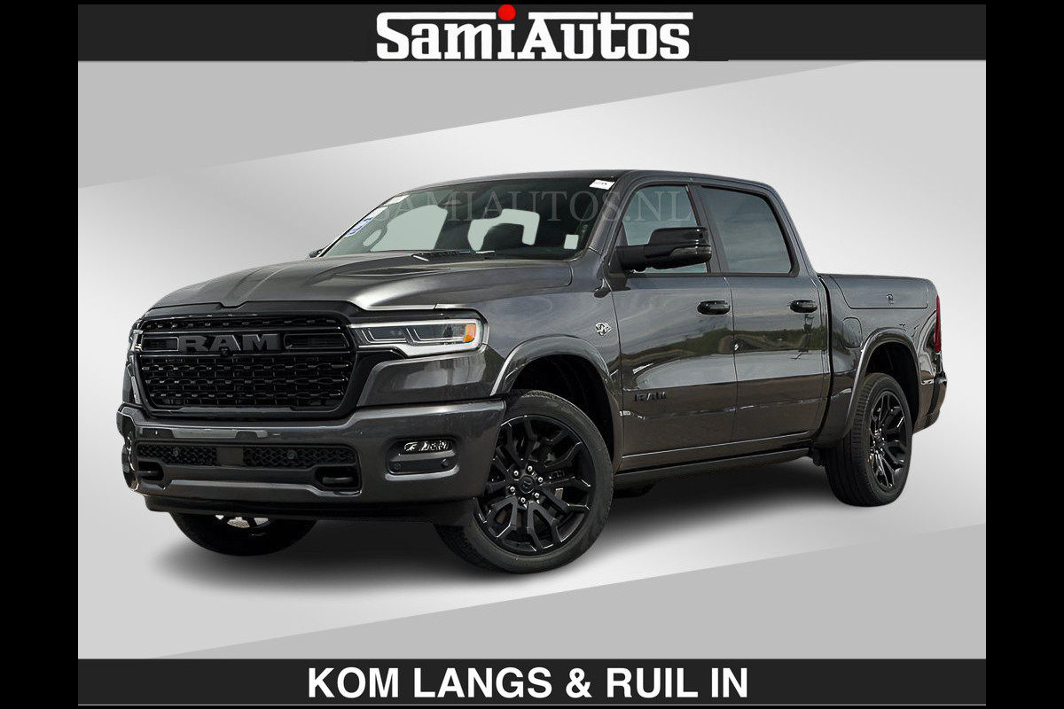 Dodge Ram LIMITED 2027 5.7 V8 HEMI | MAXIMAAL UITGERUST | NIEUWE KLEUR Granite Crystal Pearl met Ebony Red interior seats | DUBBELE CABINE | 5 PERSOONS | DC | Allernieuwste Limited 2027 in nieuwe kleur Granite Crystal Pearl  – volledig uitgerust met alle opties.