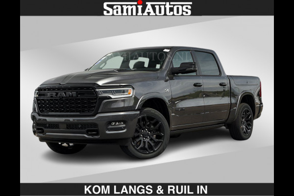 Dodge Ram LIMITED 2027 5.7 V8 HEMI | MAXIMAAL UITGERUST | NIEUWE KLEUR Granite Crystal Pearl met Ebony Red interior seats | DUBBELE CABINE | 5 PERSOONS | DC | Allernieuwste Limited 2027 in nieuwe kleur Granite Crystal Pearl  – volledig uitgerust met alle opties.