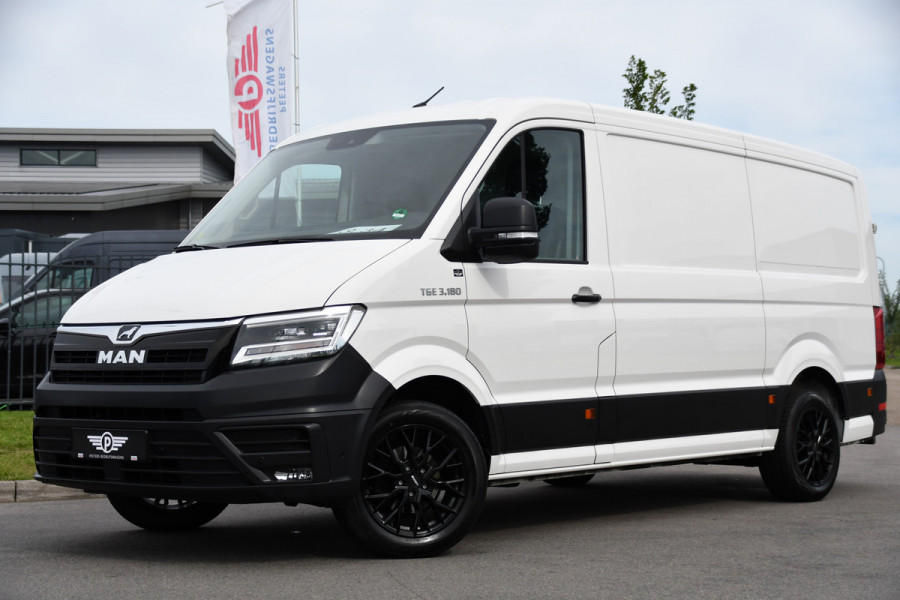 MAN TGE 3.180 35 2.0 L3H2 PB Edition Full Options! Adaptieve Cruise, Camera, Carplay, LED, 177pk, Automaat, Stoelverwarming, Multimedia, Geveerde stoel, Uniek!
