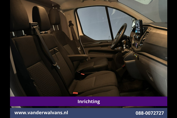 Ford Transit Custom 2.0 TDCI 130pk L2H1 Inrichting Euro6 Airco | Omvormer | Camera | LED | Android Auto | Cruisecontrol | 2800kg Trekhaak Verwarmde voorruit, Stoelverwarming, Parkeersensoren, Bijrijdersbank, Dakdragers