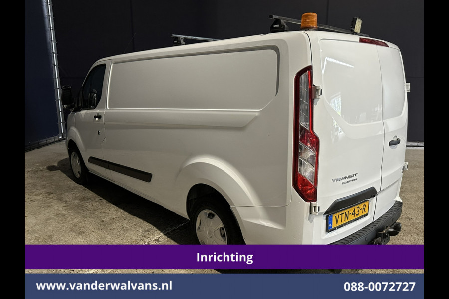 Ford Transit Custom 2.0 TDCI 130pk L2H1 Inrichting Euro6 Airco | Omvormer | Camera | LED | Android Auto | Cruisecontrol | 2800kg Trekhaak Verwarmde voorruit, Stoelverwarming, Parkeersensoren, Bijrijdersbank, Dakdragers
