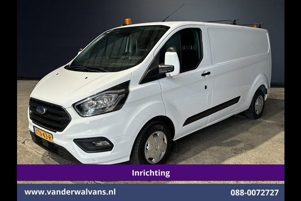 Ford Transit Custom 2.0 TDCI 130pk L2H1 Inrichting Euro6 Airco | Omvormer | Camera | LED | Android Auto | Cruisecontrol | 2800kg Trekhaak Verwarmde voorruit, Stoelverwarming, Parkeersensoren, Bijrijdersbank, Dakdragers