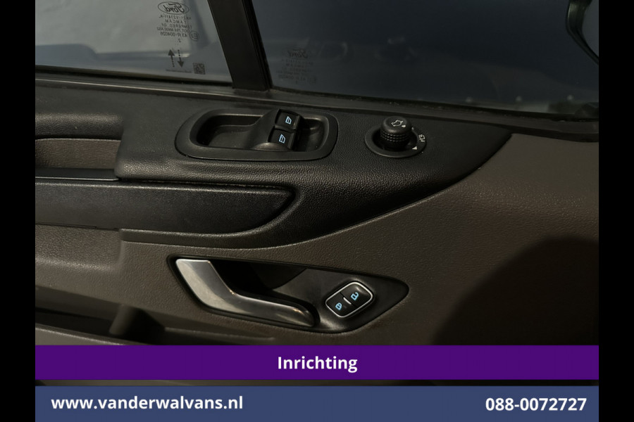 Ford Transit Custom 2.0 TDCI 130pk L2H1 Inrichting Euro6 Airco | Omvormer | Camera | LED | Android Auto | Cruisecontrol | 2800kg Trekhaak Verwarmde voorruit, Stoelverwarming, Parkeersensoren, Bijrijdersbank, Dakdragers