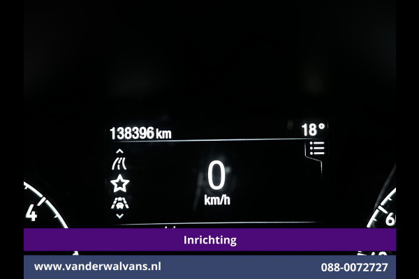 Ford Transit Custom 2.0 TDCI 130pk L2H1 Inrichting Euro6 Airco | Omvormer | Camera | LED | Android Auto | Cruisecontrol | 2800kg Trekhaak Verwarmde voorruit, Stoelverwarming, Parkeersensoren, Bijrijdersbank, Dakdragers