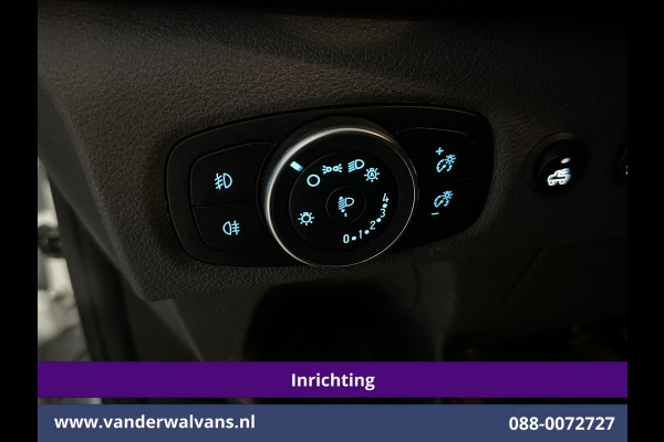 Ford Transit Custom 2.0 TDCI 130pk L2H1 Inrichting Euro6 Airco | Omvormer | Camera | LED | Android Auto | Cruisecontrol | 2800kg Trekhaak Verwarmde voorruit, Stoelverwarming, Parkeersensoren, Bijrijdersbank, Dakdragers