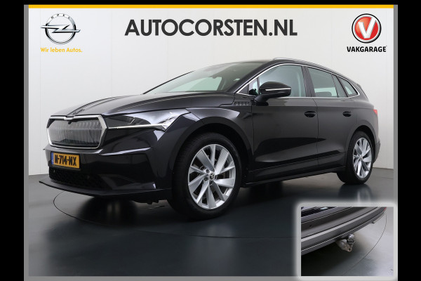 Škoda ENYAQ iV 80 204PK Chrystal Face Sport Pakket Trekhaak SOH 91% Stoel+Stuurverwarming 3-Zone Ecc Camera Apple Carplay Android Auto Navi Led Matrix Rijstrooksensor Isofix Keyless 1.000KG Trekgewicht Origineel Nederlandse Auto
