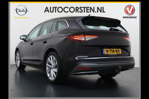 Škoda ENYAQ iV 80 204PK Chrystal Face Sport Pakket Trekhaak SOH 91% Stoel+Stuurverwarming 3-Zone Ecc Camera Apple Carplay Android Auto Navi Led Matrix Rijstrooksensor Isofix Keyless 1.000KG Trekgewicht Origineel Nederlandse Auto
