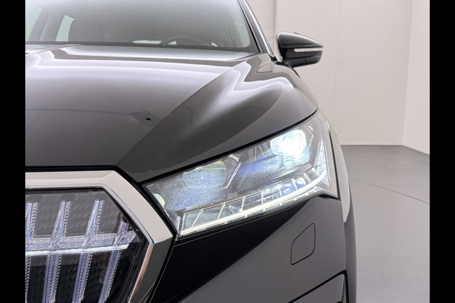 Škoda ENYAQ iV 80 204PK Chrystal Face Sport Pakket Trekhaak SOH 91% Stoel+Stuurverwarming 3-Zone Ecc Camera Apple Carplay Android Auto Navi Led Matrix Rijstrooksensor Isofix Keyless 1.000KG Trekgewicht Origineel Nederlandse Auto