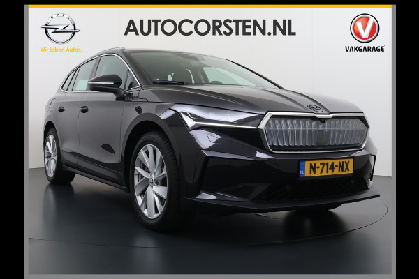 Škoda ENYAQ iV 80 204PK Chrystal Face Sport Pakket Trekhaak SOH 91% Stoel+Stuurverwarming 3-Zone Ecc Camera Apple Carplay Android Auto Navi Led Matrix Rijstrooksensor Isofix Keyless 1.000KG Trekgewicht Origineel Nederlandse Auto