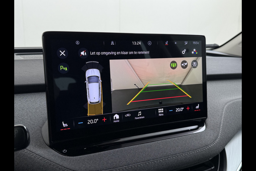 Škoda ENYAQ iV 80 204PK Chrystal Face Sport Pakket Trekhaak SOH 91% Stoel+Stuurverwarming 3-Zone Ecc Camera Apple Carplay Android Auto Navi Led Matrix Rijstrooksensor Isofix Keyless 1.000KG Trekgewicht Origineel Nederlandse Auto