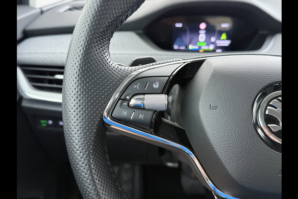 Škoda ENYAQ iV 80 204PK Chrystal Face Sport Pakket Trekhaak SOH 91% Stoel+Stuurverwarming 3-Zone Ecc Camera Apple Carplay Android Auto Navi Led Matrix Rijstrooksensor Isofix Keyless 1.000KG Trekgewicht Origineel Nederlandse Auto