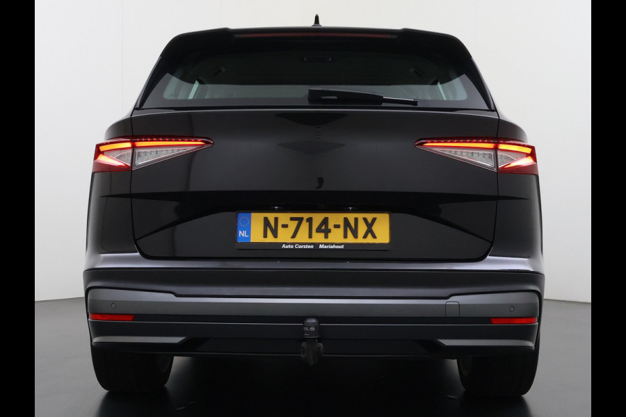 Škoda ENYAQ iV 80 204PK Chrystal Face Sport Pakket Trekhaak SOH 91% Stoel+Stuurverwarming 3-Zone Ecc Camera Apple Carplay Android Auto Navi Led Matrix Rijstrooksensor Isofix Keyless 1.000KG Trekgewicht Origineel Nederlandse Auto
