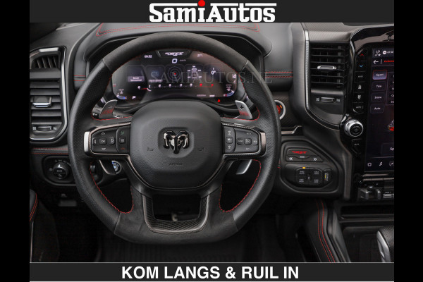 Dodge Ram TRX HELLCAT | 6.2 V8 712PK SUPERCHARGER | RODE STIKSELS | FULLY LOADED | CARBON | CREW CAB | DUBBELE CABINE | 5 PERSOONS | De specialist in Amerikaanse pick‑ups in Nederland en Europa.