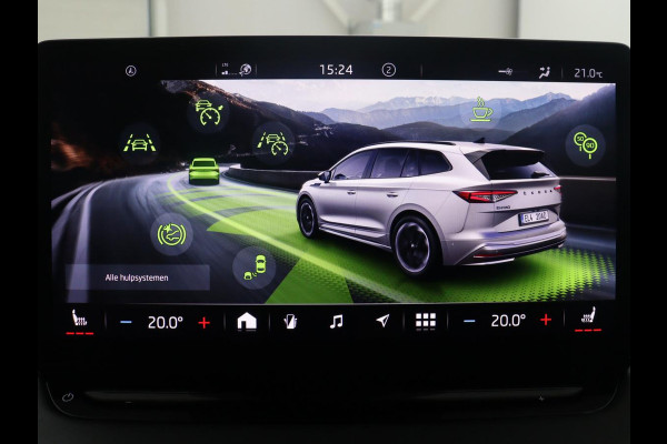Škoda Enyaq iV 60 Sportline | SOH 92,3% | Leder/alcantara | Adaptive cruise | Stuur/stoel verwarming | Climate control | 3 zone klimaat | Sfeerverlichting | Carplay | Camera | Park assist