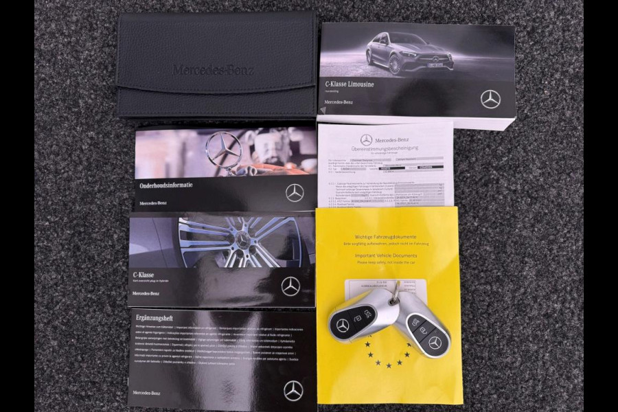Mercedes-Benz C-Klasse 300 e Business Solution AMG AMG Line | Night Pakket | Panorama Schuif-Kanteldak | Parkeerpakket met 360°-camera | Alarm | Sfeerverlichting. Inclusief 24 maanden MB Certified garantie voor Europa.