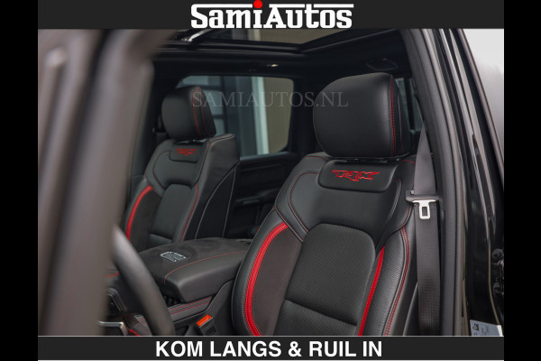 Dodge Ram TRX HELLCAT | 6.2 V8 712PK SUPERCHARGER | RODE STIKSELS | FULLY LOADED | CARBON | CREW CAB | DUBBELE CABINE | 5 PERSOONS | De specialist in Amerikaanse pick‑ups in Nederland en Europa.