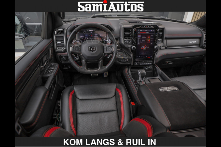 Dodge Ram TRX HELLCAT | 6.2 V8 712PK SUPERCHARGER | RODE STIKSELS | FULLY LOADED | CARBON | CREW CAB | DUBBELE CABINE | 5 PERSOONS | De specialist in Amerikaanse pick‑ups in Nederland en Europa.