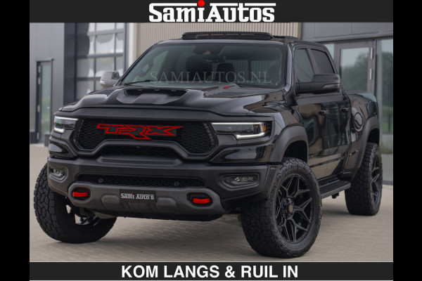 Dodge Ram TRX HELLCAT | 6.2 V8 712PK SUPERCHARGER | RODE STIKSELS | FULLY LOADED | CARBON | CREW CAB | DUBBELE CABINE | 5 PERSOONS | De specialist in Amerikaanse pick‑ups in Nederland en Europa.