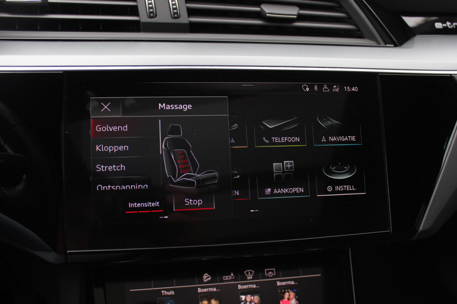 Audi e-tron 55 quattro S edition 95 kWh 46.023 km!. / SoH 94,6% / Panoramadak / 360Camera / Head-up / Luxe Leder / Luchtvering / 21'' / B&O / Softclose / Matrix LED / CarPlay / Dodehoek / DAB / ACC / Stoelmassage+Ventilatie