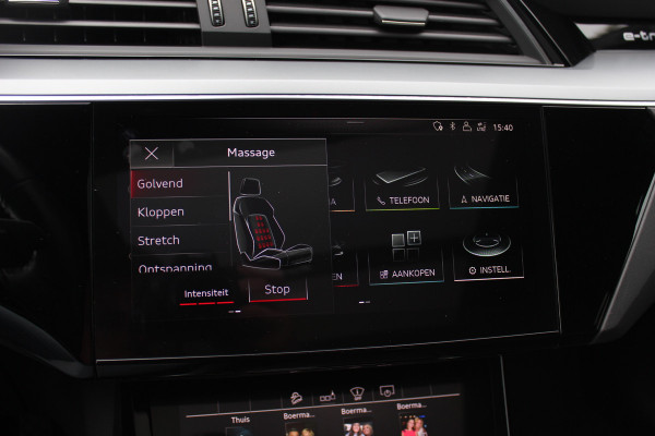 Audi e-tron 55 quattro S edition 95 kWh 46.023 km!. / SoH 94,6% / Panoramadak / 360Camera / Head-up / Luxe Leder / Luchtvering / 21'' / B&O / Softclose / Matrix LED / CarPlay / Dodehoek / DAB / ACC / Stoelmassage+Ventilatie