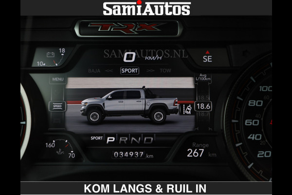 Dodge Ram TRX HELLCAT 712 PK 6.2 V8 | BOM VOL | GRANITE MET ZWART LEDER RODE STIKSELS | CREW CAB DUBBELE CABINE DC | 5 PERSOONS GRIJS KENTEKEN |