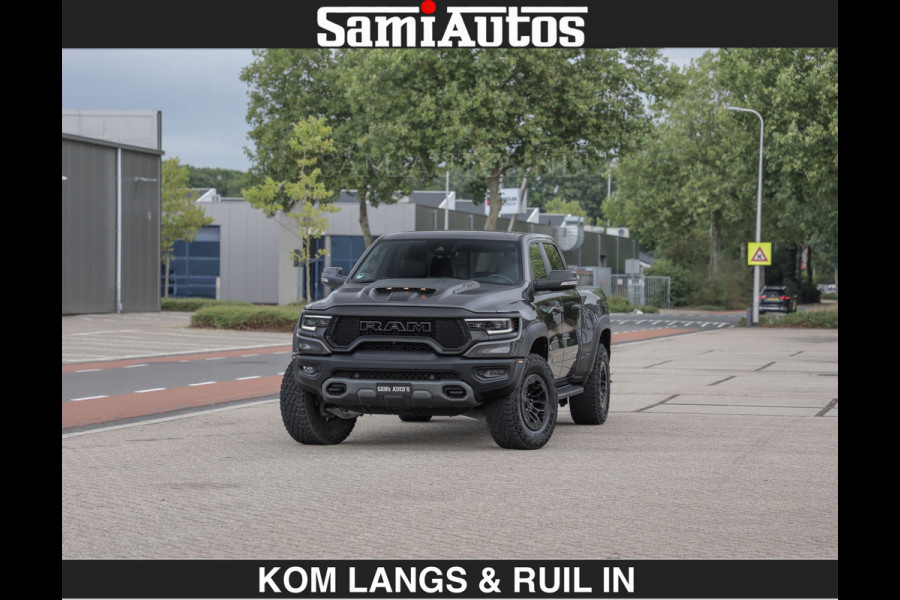 Dodge Ram TRX HELLCAT 712 PK 6.2 V8 | BOM VOL | GRANITE MET ZWART LEDER RODE STIKSELS | CREW CAB DUBBELE CABINE DC | 5 PERSOONS GRIJS KENTEKEN |