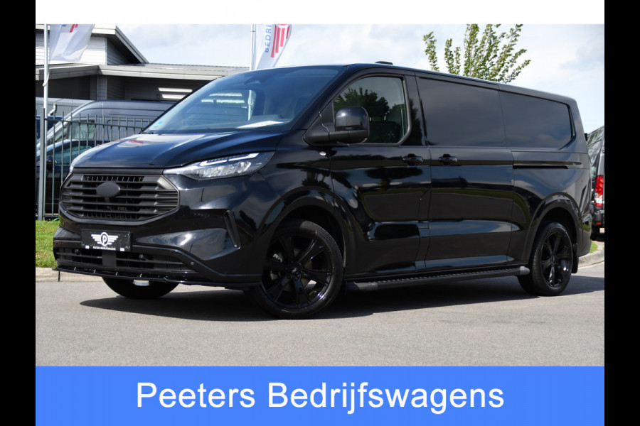 Ford Transit Custom 320 2.0 TDCI L2H1 Limited Black Edition Adaptieve Cruise, Camera, Carplay, 2 x Schuifdeur, 170pk, Automaat, Sensoren, Trekhaak, Stoelverwarming, Multimedia, Uniek!