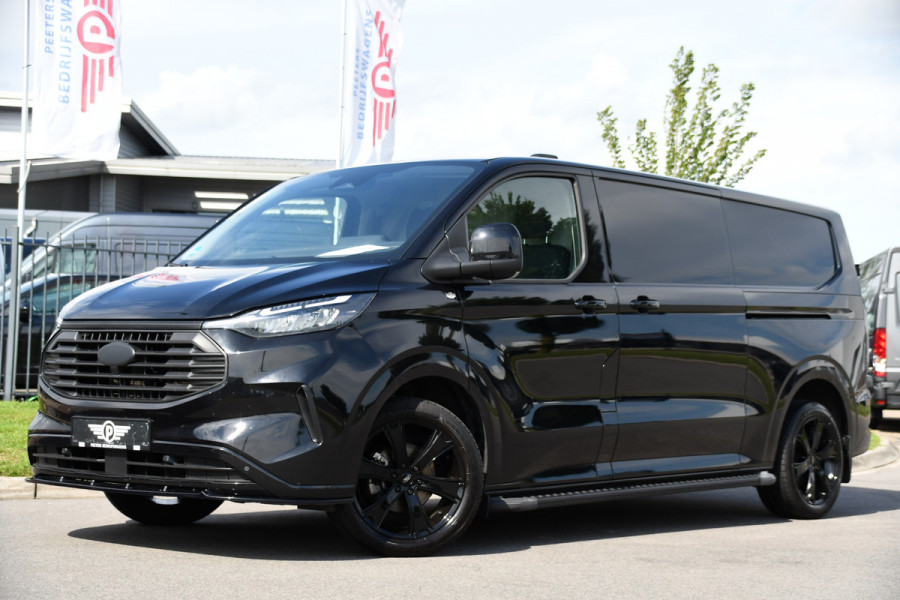 Ford Transit Custom 320 2.0 TDCI L2H1 Limited Black Edition Adaptieve Cruise, Camera, Carplay, 2 x Schuifdeur, 170pk, Automaat, Sensoren, Trekhaak, Stoelverwarming, Multimedia, Uniek!
