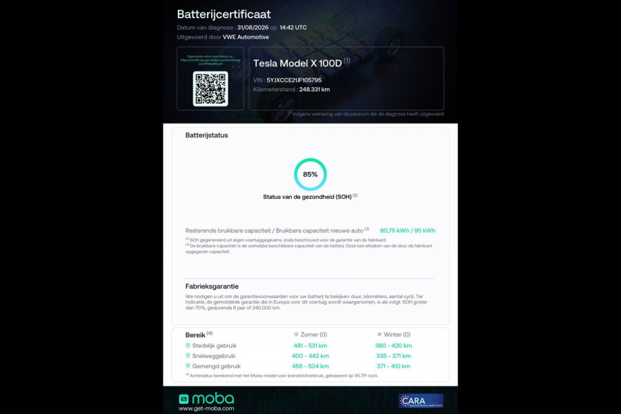 Tesla Model X 100D 7p. SOH 85%|CCS|TREKHAAK