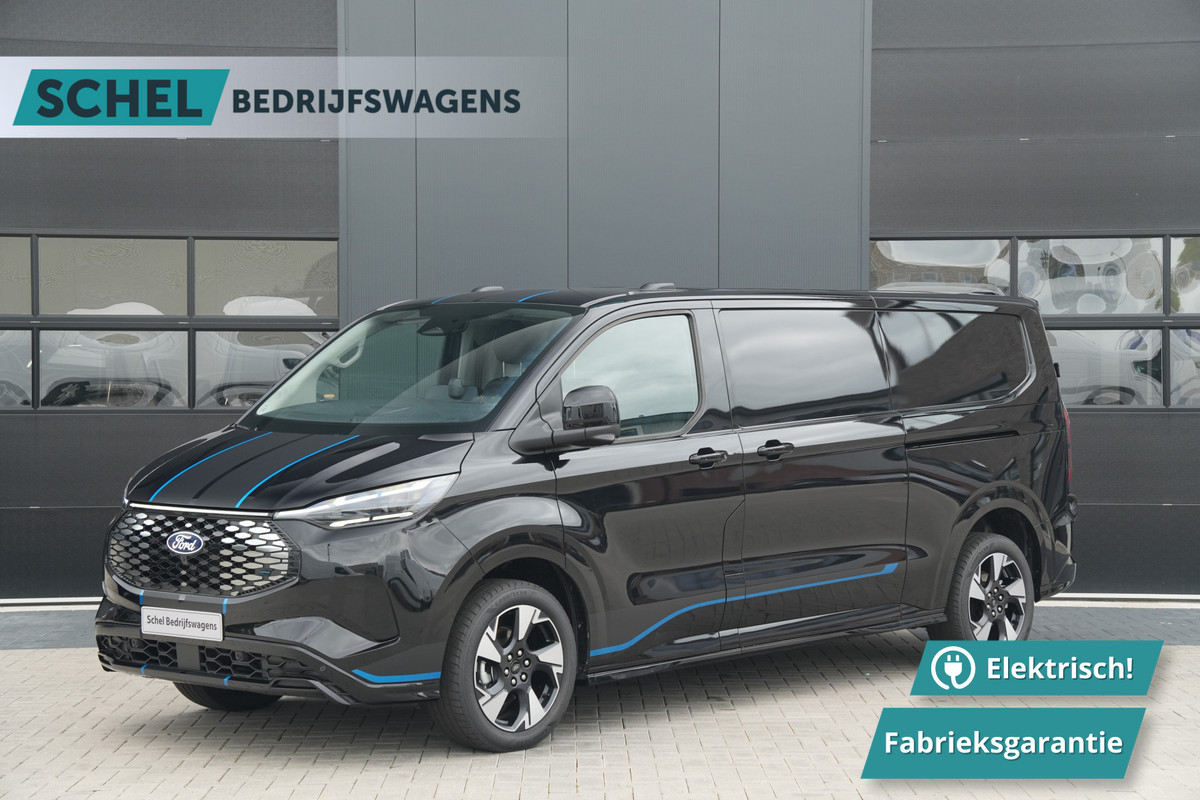 Ford E-Transit Custom 340 L2H1 Sport 71 kWh 218pk - 2x Schuif - ACC - B&O - Navi - Stoel/Stuurverwarming - 360 Camera - Trekhaak - Rijklaar