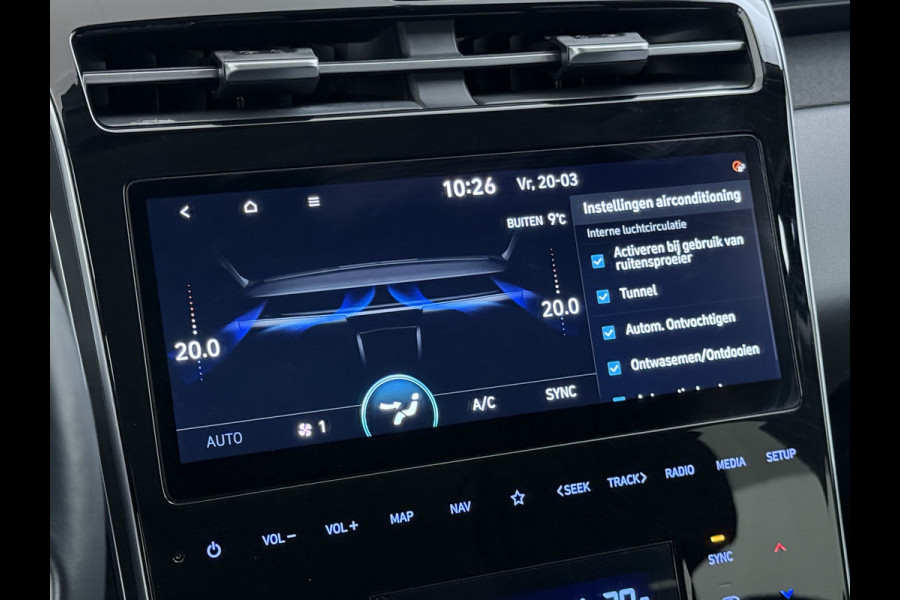 Hyundai Tucson 265PK PHEV Hybrid 4WD Navi Camera Adap.Cruise SOH 100% Apple Carplay Android Pdc ECC Comfort Smart Hybrid Isofix DAB Elek.Achterklep Stoel+Stuurverwarming Led Lmv Keyless Regensensor AWD Origineel Nederlandse Auto Plug In Hybride