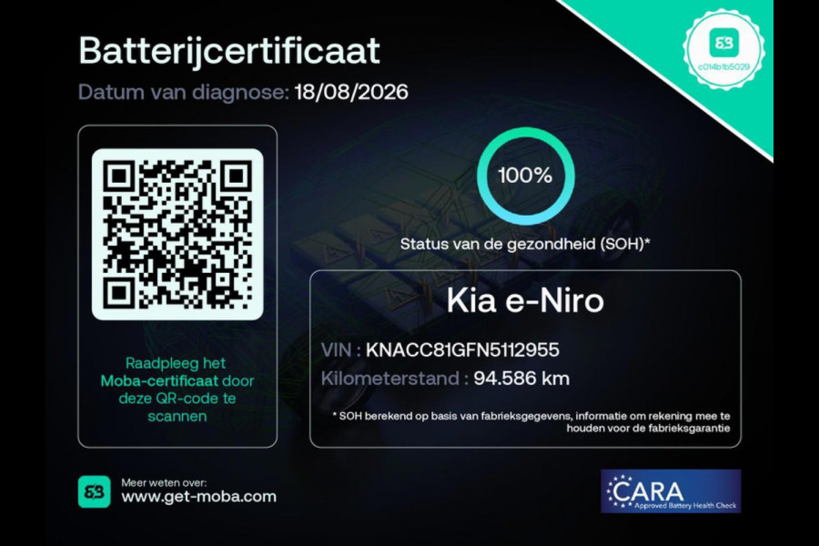 Kia e-Niro DynamicPlusLine 64 kWh SOH 100% | APPLE CARPLAY | CAMERA | NAP | ADDAPTIEVE CRUISE CONTROLE