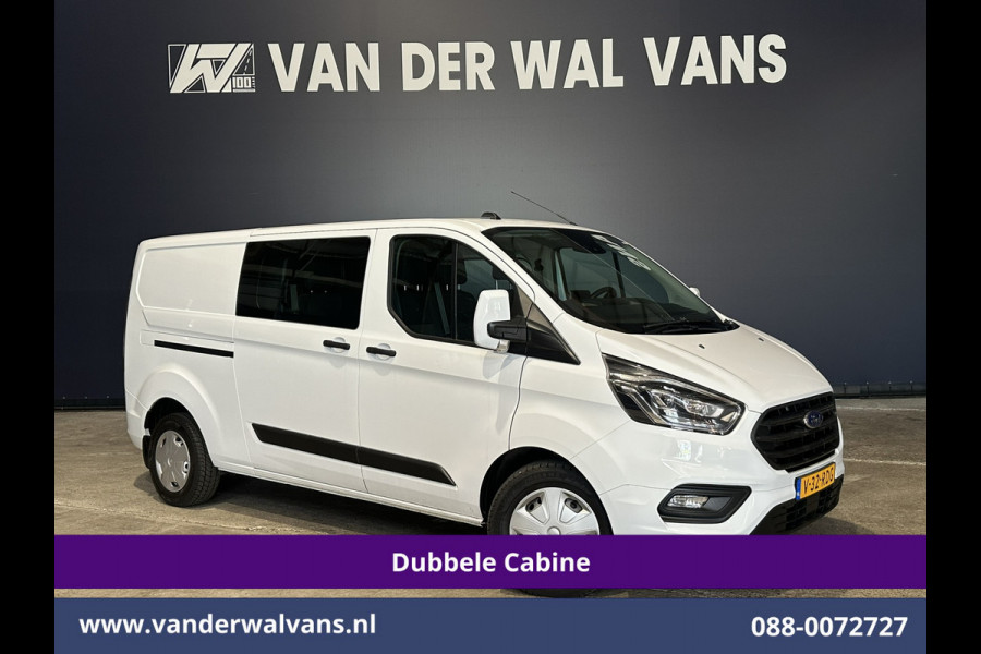 Ford Transit Custom 2.0 TDCI 131pk Automaat L2H1 Dubbele Cabine Euro6 Airco | Xenon | 6-Zits | Camera | Apple Carplay | Adaptieve Cruisecontrol LED, Android Auto, Trekhaak, Stoelverwarming, Verwarmde voorruit, Parkeersensoren, Achterklep