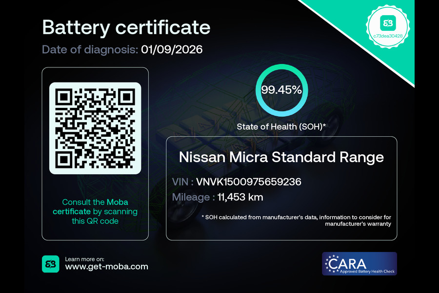 Nissan Micra EVOLVE 52 kWh|99,45% SOH|413KM WLTP|GROTE ACCU|ACC|CAMERA|CARPLAY|PDC V+A|STOEL+STUURVERWARMING|NAP|NL-AUTO|MARGE|