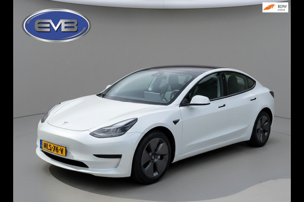 Tesla Model 3 Standard RWD Plus 60 kWh, facelift, parelmoer wit, panoramadak, lederen interieur, 360 camera