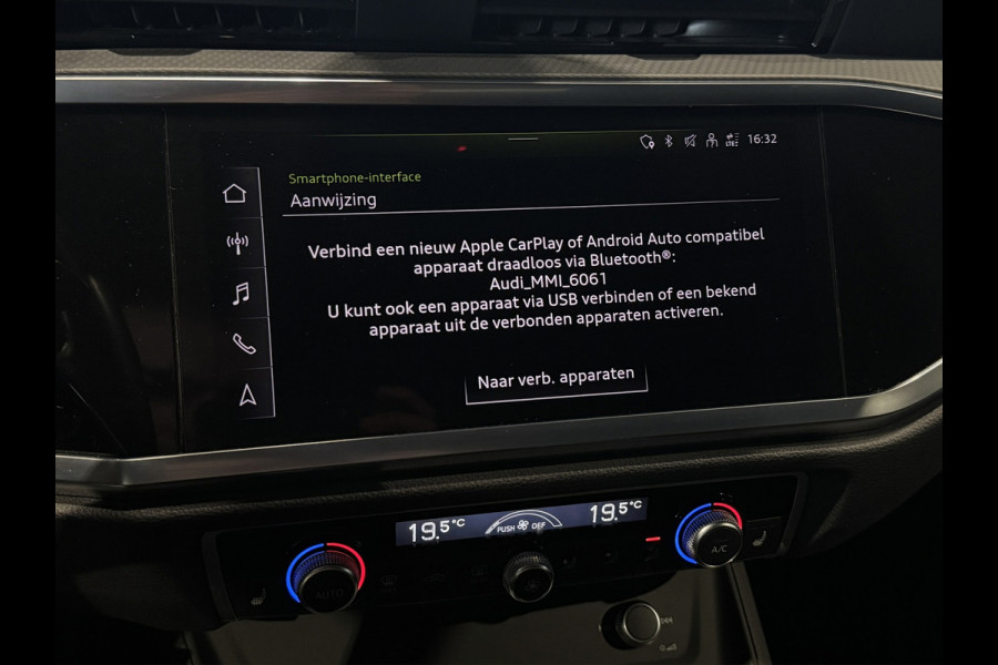 Audi Q3 Sportback 45 TFSI e S-line | 20 inch | LED | Carplay | Dodehoek | Alcantara | Virtual | Stoelverwarming | ACC | 1e eig.