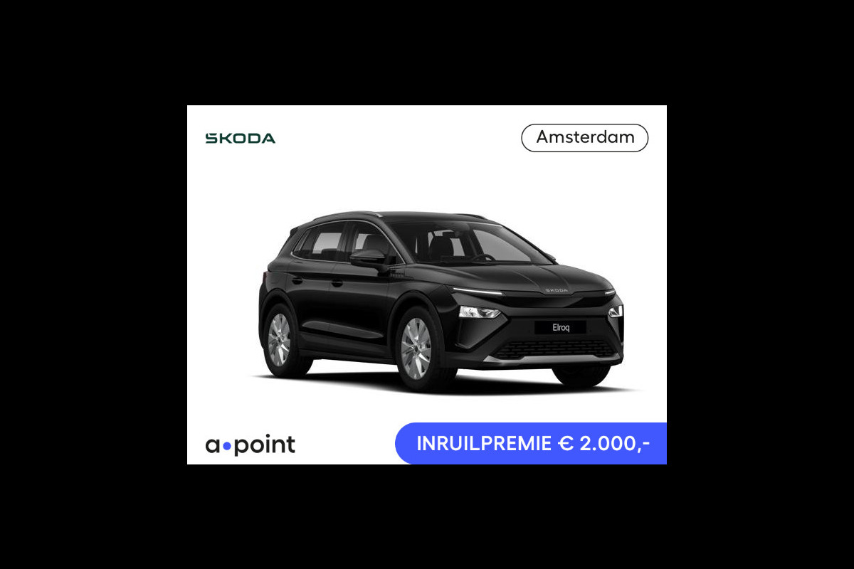Škoda Elroq 85 Tour Edition 286pk | 576km range | | Black Magic Metallic | Android Infotainment + Navigatie | Verwarmbaar Stuurwiel + Voorstoelen | Parkeersens V+A + Achteruitrijcamera | Adaptieve Cruise Control | Blind Spot Assist