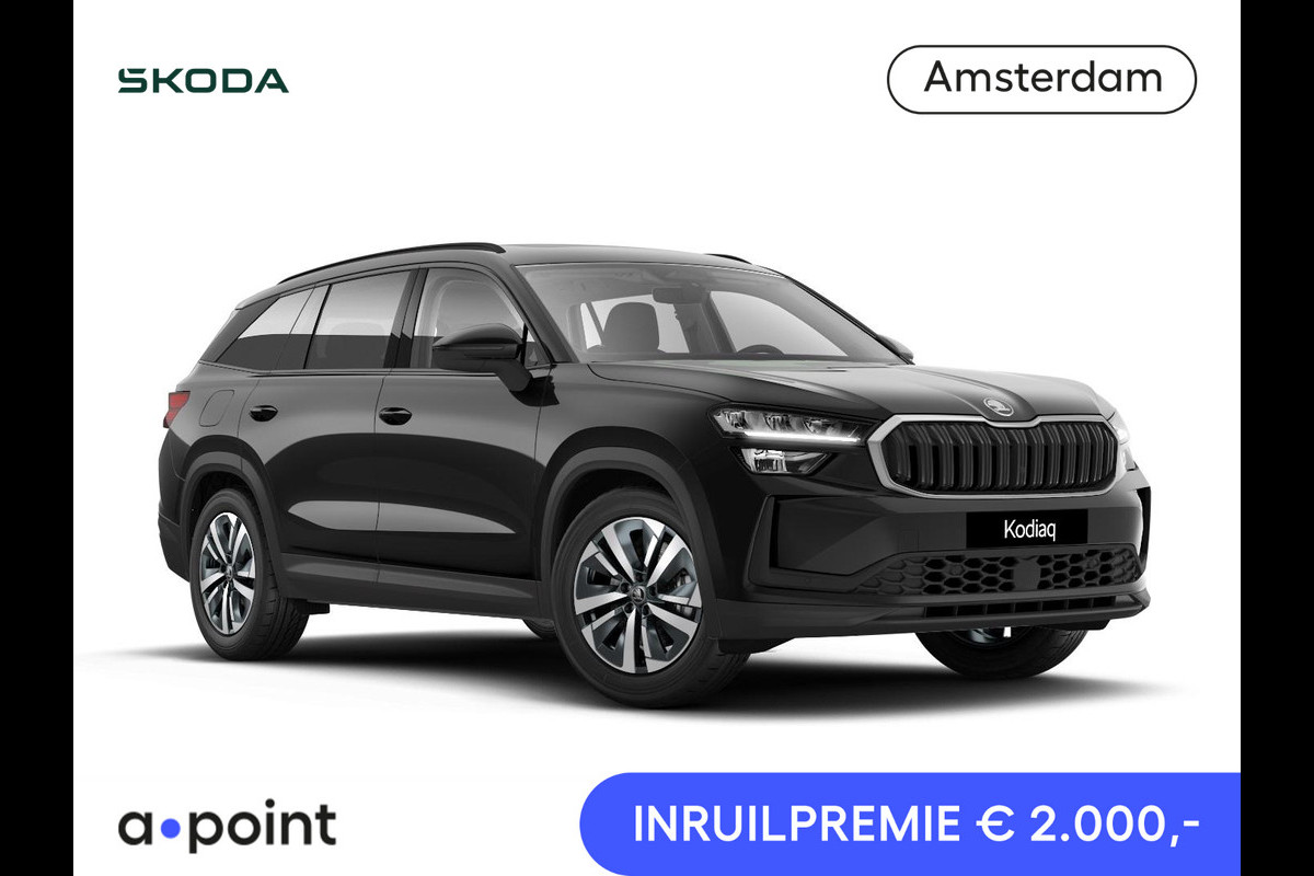 Škoda Kodiaq 1.5 TSI PHEV Edition 204 pk 6 versn. DSG | Trekhaak | Panorama Dak | Sunset | 18" lichtmetalen velgen Soira aero, zilver