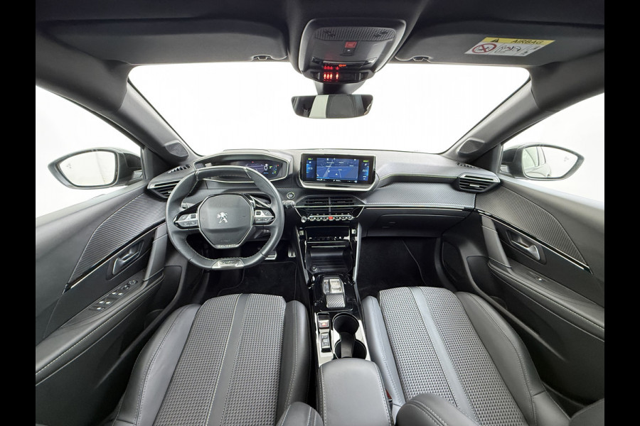 Peugeot e-208 EV GT350 SOH 98% Panoramadak Virtual Cockpit 360°Camera Keyless 3D-Navi Ecc Apple Carplay Android Auto Pdc Sensor dodehoek Regen-Lichtsensor Cruise Control Lmv Privacy Glas Isofix Led DAB Bluetooth 1e Eigenaar Dealeronderhouden Origineel Nederlandse Auto