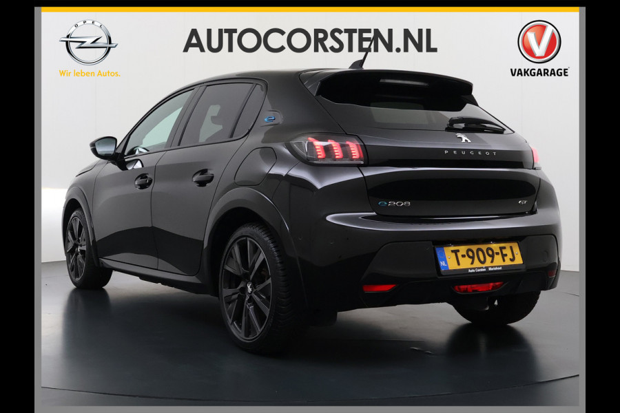 Peugeot e-208 EV GT350 SOH 98% Panoramadak Virtual Cockpit 360°Camera Keyless 3D-Navi Ecc Apple Carplay Android Auto Pdc Sensor dodehoek Regen-Lichtsensor Cruise Control Lmv Privacy Glas Isofix Led DAB Bluetooth 1e Eigenaar Dealeronderhouden Origineel Nederlandse Auto