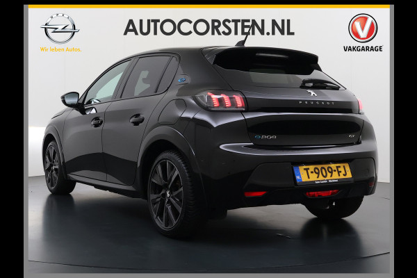 Peugeot e-208 EV GT350 SOH 98% Panoramadak Virtual Cockpit 360°Camera Keyless 3D-Navi Ecc Apple Carplay Android Auto Pdc Sensor dodehoek Regen-Lichtsensor Cruise Control Lmv Privacy Glas Isofix Led DAB Bluetooth 1e Eigenaar Dealeronderhouden Origineel Nederlandse Auto