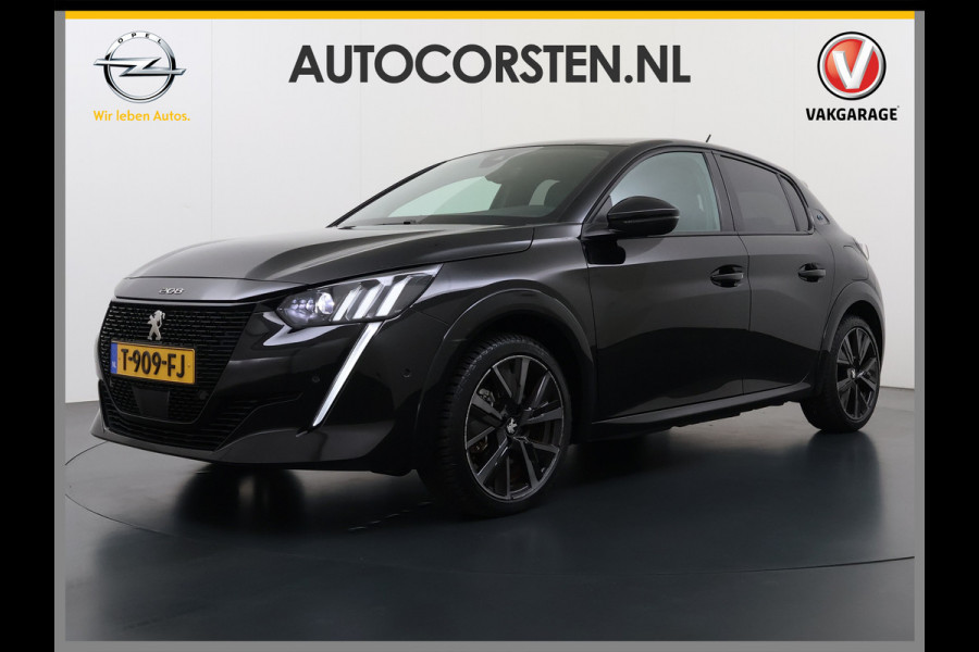 Peugeot e-208 EV GT350 SOH 98% Panoramadak Virtual Cockpit 360°Camera Keyless 3D-Navi Ecc Apple Carplay Android Auto Pdc Sensor dodehoek Regen-Lichtsensor Cruise Control Lmv Privacy Glas Isofix Led DAB Bluetooth 1e Eigenaar Dealeronderhouden Origineel Nederlandse Auto
