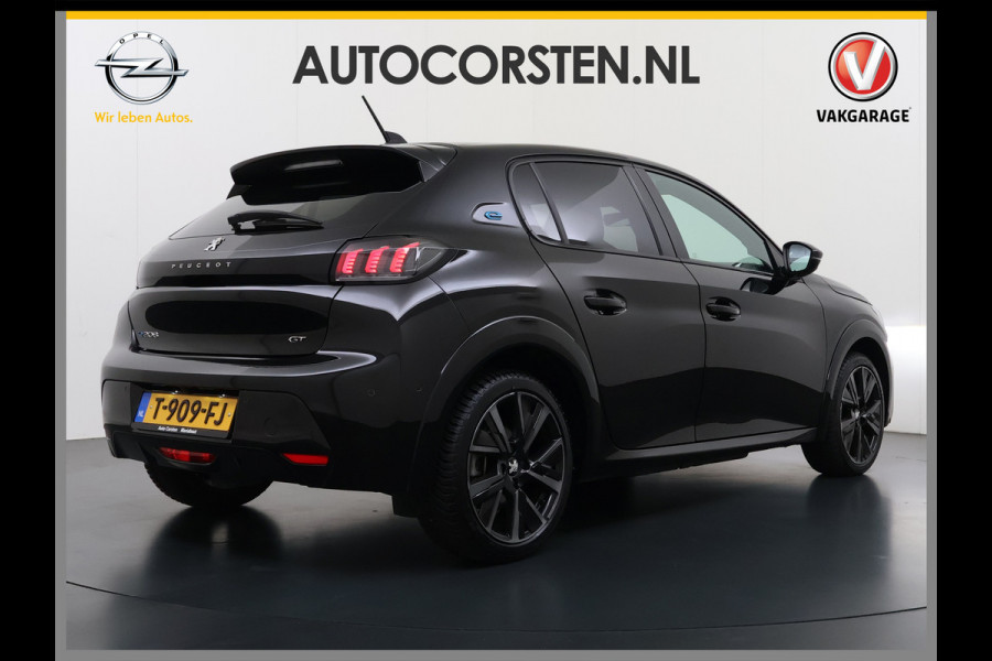 Peugeot e-208 EV GT350 SOH 98% Panoramadak Virtual Cockpit 360°Camera Keyless 3D-Navi Ecc Apple Carplay Android Auto Pdc Sensor dodehoek Regen-Lichtsensor Cruise Control Lmv Privacy Glas Isofix Led DAB Bluetooth 1e Eigenaar Dealeronderhouden Origineel Nederlandse Auto