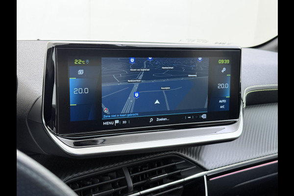 Peugeot e-208 EV GT350 SOH 98% Panoramadak Virtual Cockpit 360°Camera Keyless 3D-Navi Ecc Apple Carplay Android Auto Pdc Sensor dodehoek Regen-Lichtsensor Cruise Control Lmv Privacy Glas Isofix Led DAB Bluetooth 1e Eigenaar Dealeronderhouden Origineel Nederlandse Auto