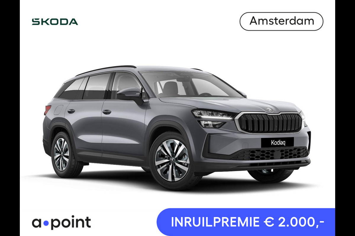 Škoda Kodiaq 1.5 TSI PHEV Edition 204 pk 6 versn. DSG | Sunset | Trekhaak |  18" lichtmetalen velgen Soira aero, zilver