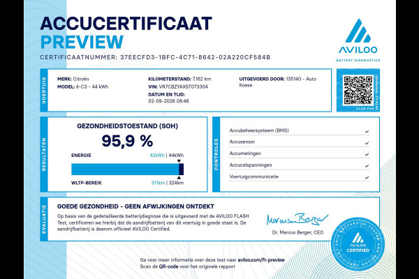 Citroën ë-C3 Max 113pk 44 kWh | | 11 KW Lader | 95,9% SOH | Camera | Navigatie | Parkeersensoren