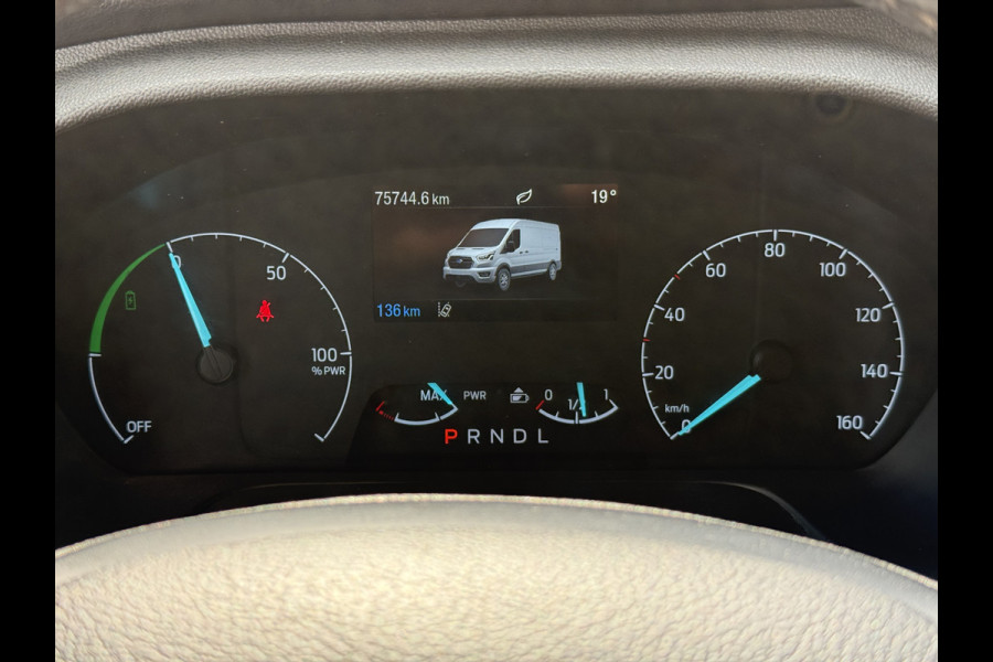 Ford E-Transit 68kWh 184PK L3H2 317km WLTP 96,2% (SOH) BEV Snelladen Navigatie Cruise control Climate control 360 Camera Carplay Laadkabel Parkeersensoren