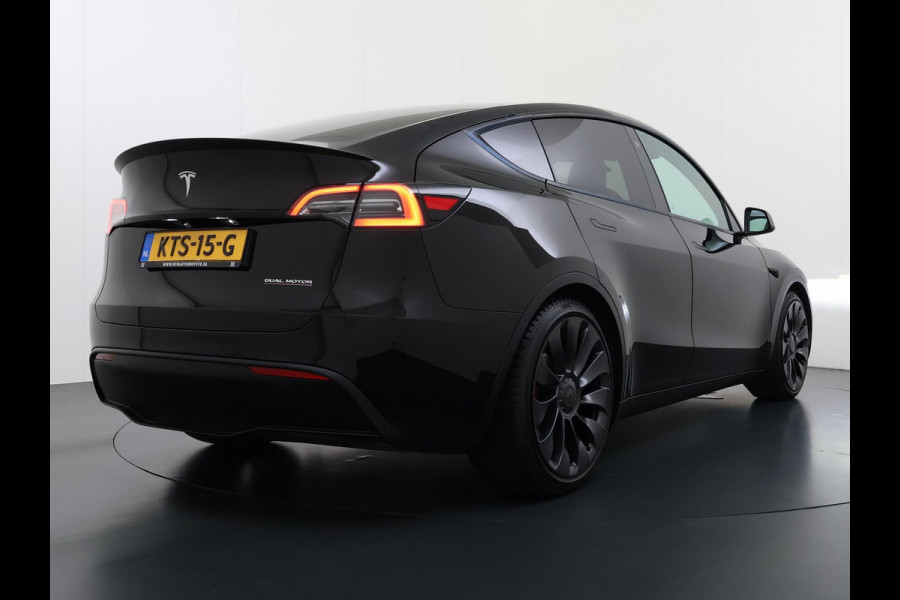 Tesla Model Y Performance AWD 75 kWh VAN:43.900,- VOOR:39.877,- UW HERFSTVOORDEEL:4.023,- SOH 95% | AFN. TREKHAAK | 21 INCH TURBINE VELGEN| TESLA FABRIEKSGARANTIE T/M 01-2027 of 80.000KM!| RESTERENDE FABRIEKSGARANTIE OP DE HOOGVOLTACCU + AANDRIJFLIJN T/M 01-2031 of 192.000KM!