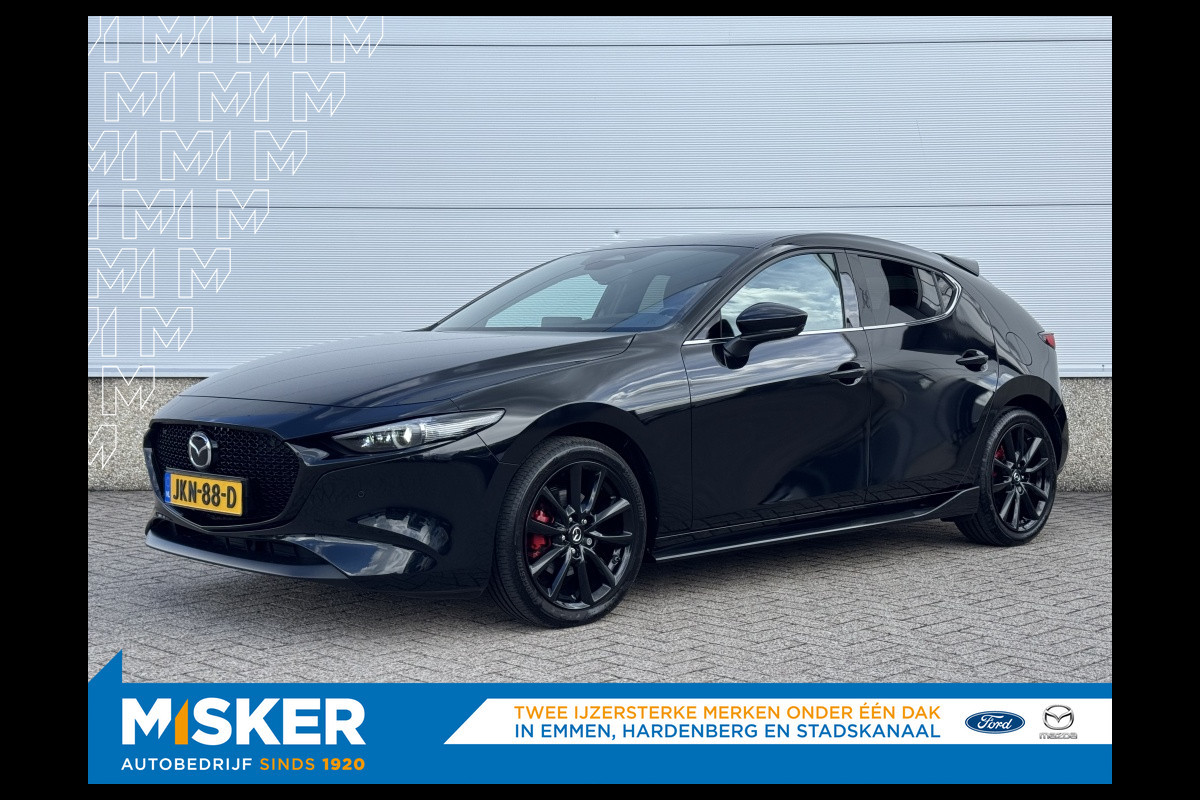 Mazda 3 2.0 ltr, 187pk X, Takumi, AERO PACK! ROOD LEDER