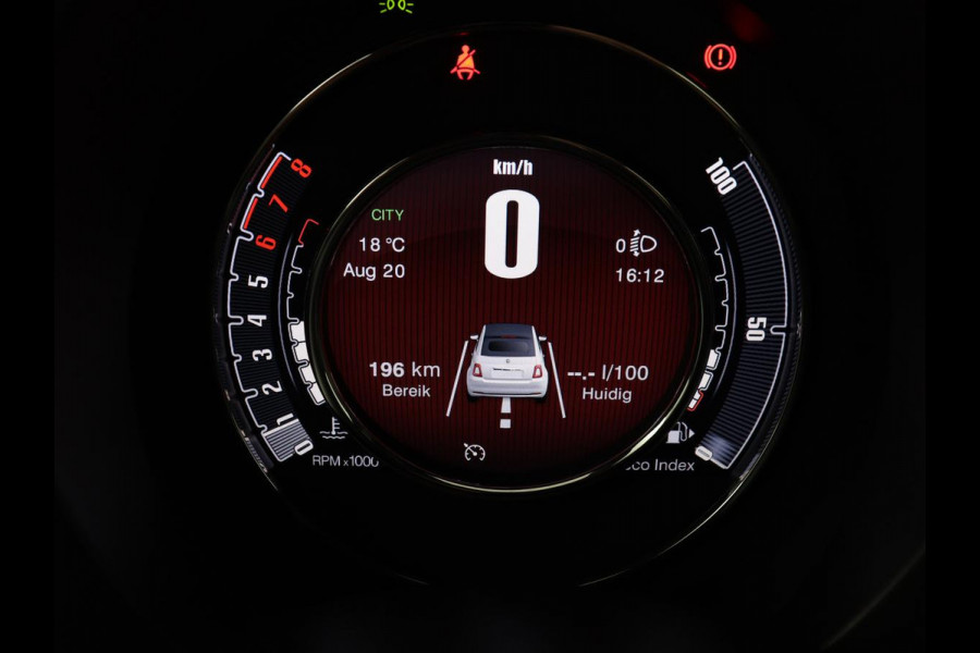 Fiat 500 1.0 Hybrid Launch Edition | Vouwdak | Leder | Bluetooth | Navigatie | Virtueel dashboard | 16" velgen